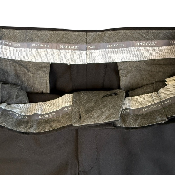 Haggar Classic Fit Men's Black Dress Pants. Creased Flat Front. 36x30 #1543 - Picture 7 of 10